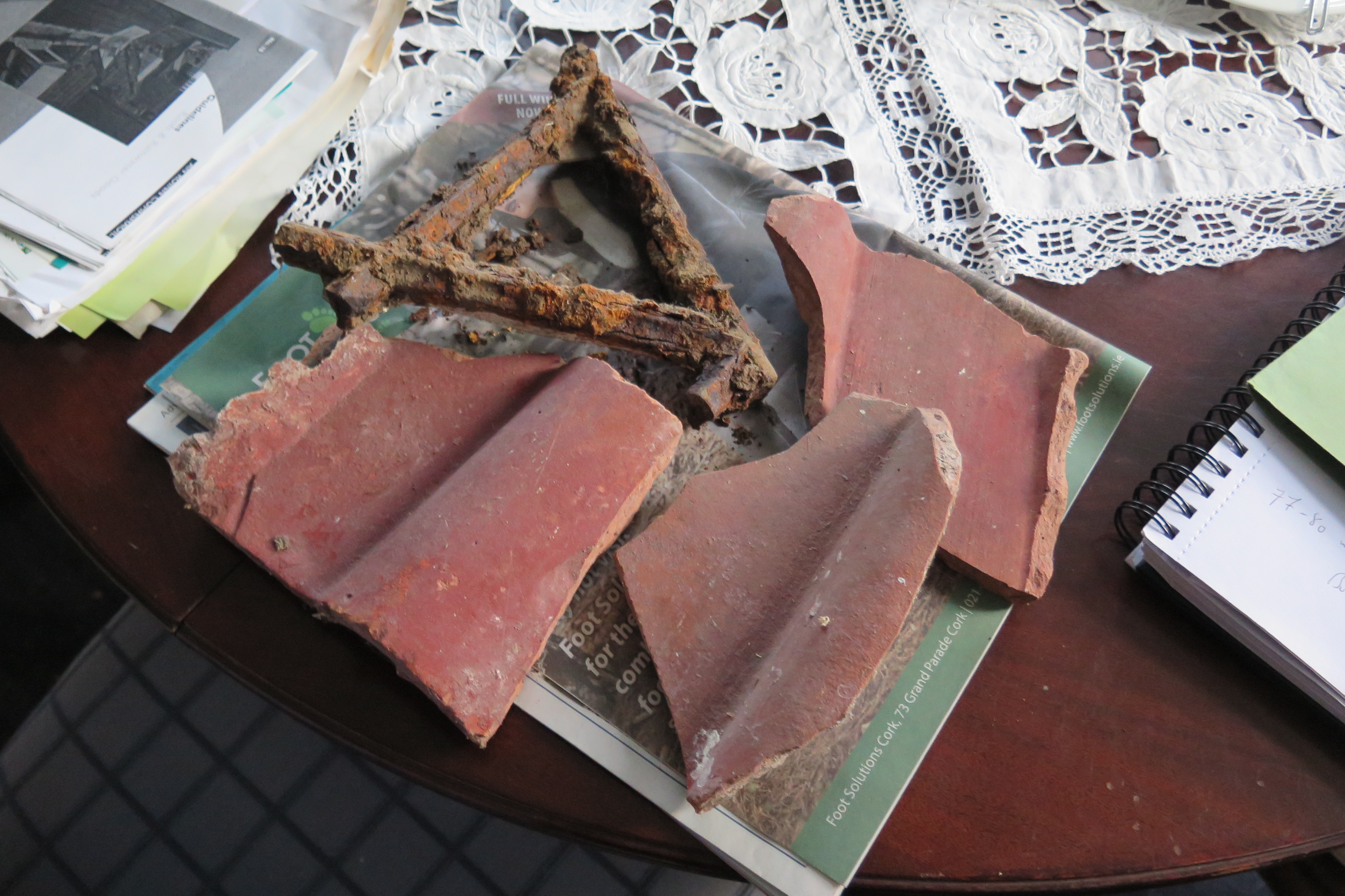 Fragments of Original Red Tiles from the Lodge